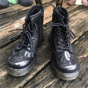 Dr Martens Docs 1460 Boots Glitter T Patent Leather Airwair 9 EU 26 Boys Girls